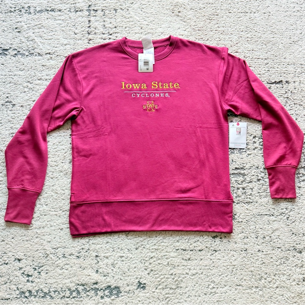 NWT-Champion Embroidered Iowa State Cyclones Maroon Crewneck Sweatshirt Sz M - Picture 3 of 15